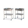 Tavolino in acciaio inox con vassoio superiore asportabile (due modelli disponibili)