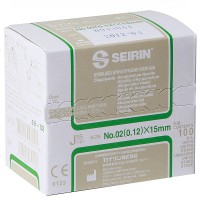 Aghi Seirin Tipo J con Manico in Plastica Con Guida 0.12x15 mm (color verde)