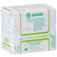 Aghi Seirin Tipo J con Manico in Plastica Con Guida 0.14x30 mm (color verde chiaro) Aghi Seirin Tipo J con Manico in Plastica Con Guida 0.14x30 mm (color verde chiaro)