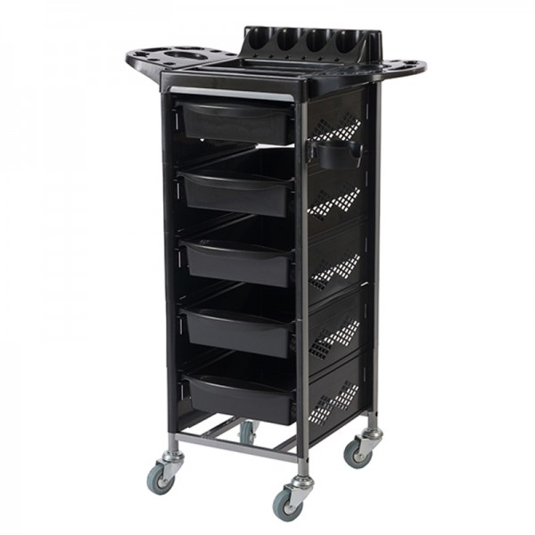 Brushy Rolling Styling Trolley - Cinque cassetti estraibili e vassoio superiore Brushy Rolling Styling Trolley - Cinque cassetti estraibili e vassoio superiore