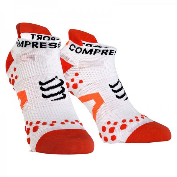 ULTIME MISURE - Compressport Pro Racing Scoks V2.1 - Calze basse Low Low Low Run - Bianco-Rosso