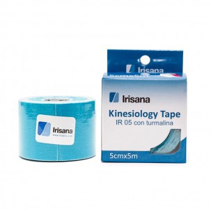 Nastro kinesiologico Irisana con tormalina - Blu - 5cmx5m
