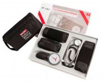 Kit: Sfigmomanometro anaeroide metallico + stetoscopio in alluminio, un campanello + 3 polsini (bambino, adulto e obeso) P-130 Kit: Sfigmomanometro anaeroide metallico + stetoscopio in alluminio, un campanello + 3 polsini (bambino, adulto e obeso) P-130