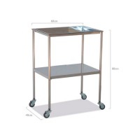 Tavolino in acciaio inossidabile con vassoi rimovibili (due modelli disponibili)