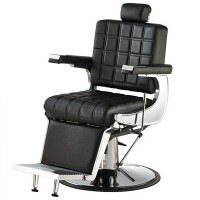 Poltrona da barbiere Bessone: schienale reclinabile, rivestimento di alta qualità e pompa idraulica per impieghi gravosi