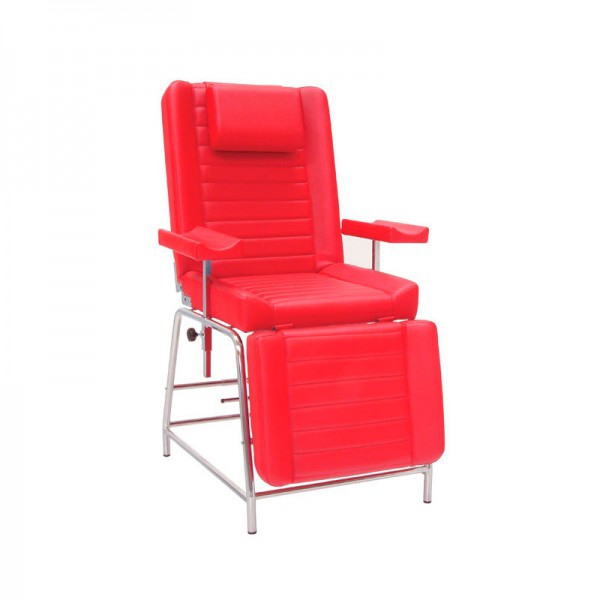 Sedia ergonomica per estrazioni: Struttura in acciaio, schienale ribaltabile manualmente e poggiapiedi (colori disponibili)