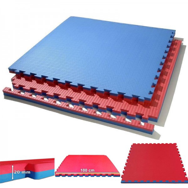 Puzzle Tatami Reversibile Kinefis colore blu - rosso (spessore 20 mm)