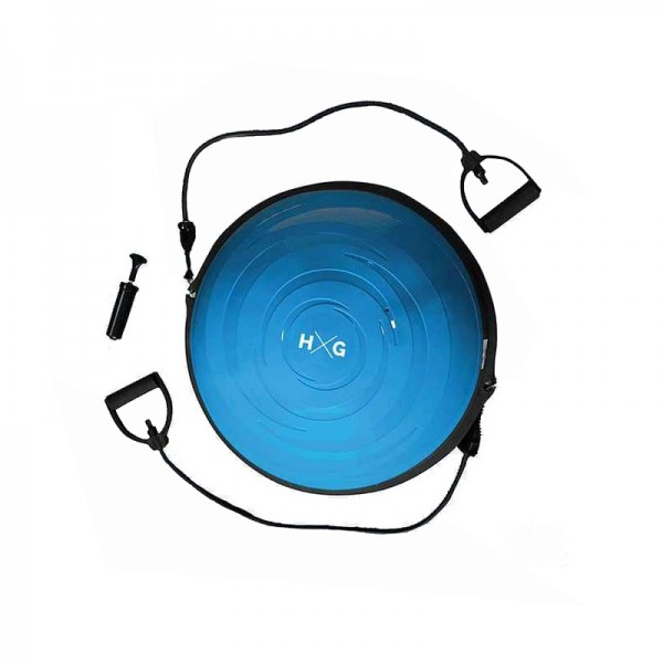 Palla Bosu Kinefis con gonfiatore ed elastici HxG - Colore blu (58 x 20 cm)