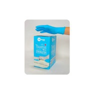 Guanti in nitrile, senza polvere, sterili: blu, certificati 374-5 (scatola da 100)