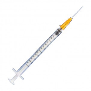 Siringa monouso senza spazio morto - 1ml - 25G 1 "- Adatto per la vaccinazione contro COVID (scatola da 100 unità)