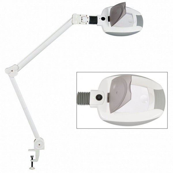 Lampada di ingrandimento LED a luce fredda Ampli con tre ingrandimenti (base di fissaggio a morsetto)