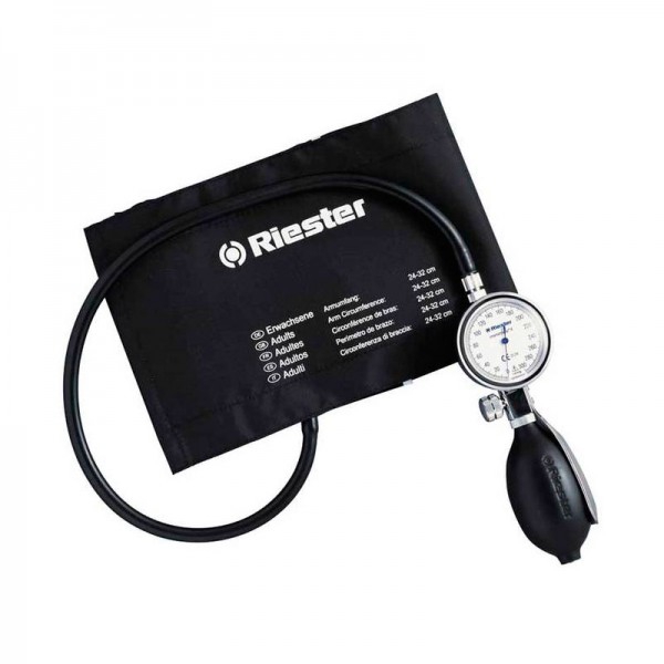 Sfigmomanometro aneroide Riester Minimus II nero, polsino in velcro (tre taglie) Sfigmomanometro aneroide Riester Minimus II nero, polsino in velcro (tre taglie)