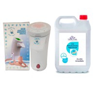 Health Pack: distributore automatico di gel Baby Safe + gel idroalcolico igienizzante Kinefis (flacone da 5 litri)