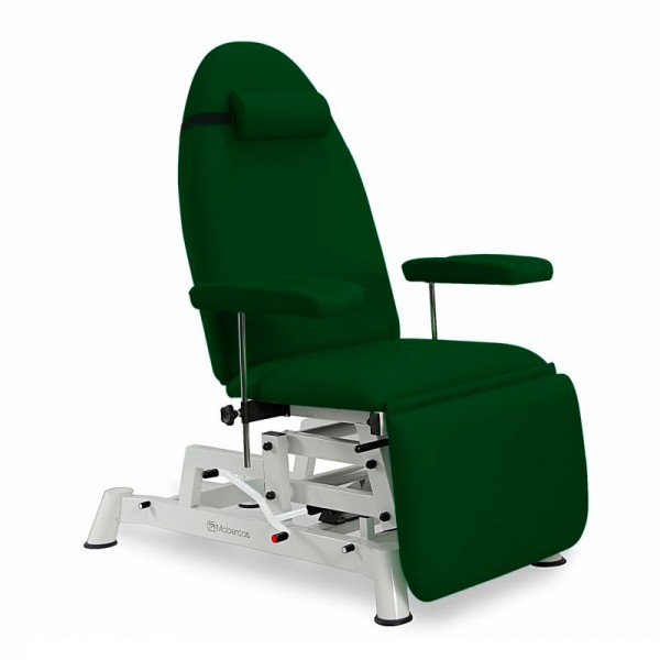 Poltrona ad estrazione idraulica: tre corpi, con regolazione motorizzata dell'altezza, braccioli e posizione Trendelenburg Poltrona ad estrazione idraulica: tre corpi, con regolazione motorizzata dell'altezza, braccioli e posizione Trendelenburg