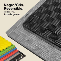 Tappetino puzzle reversibile Kinefis F40 (spessore 40 mm e trama a cinque linee) - Colori: nero e grigio Tappetino puzzle reversibile Kinefis F40 (spessore 40 mm e trama a cinque linee) - Colori: nero e grigio