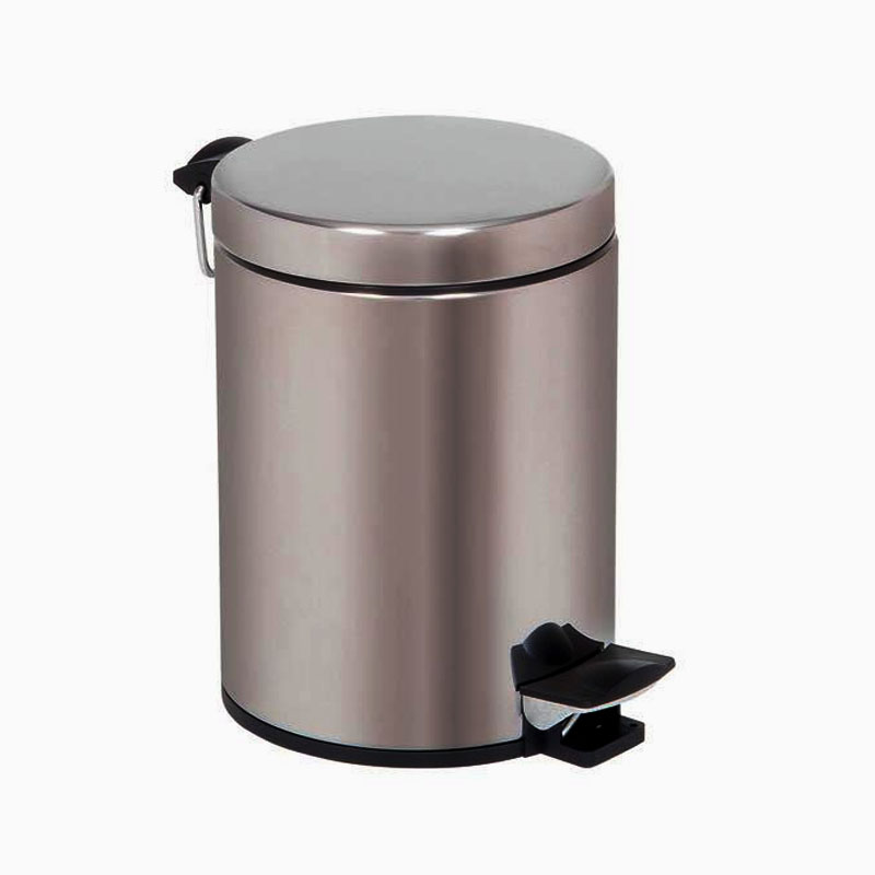 Eluno VINTAGE Pattumiera A Pedale Da 5 Litri - Cestino Bagno In Metallo Con Secchio Interno E Chiusura Soft-Close - Colore Nero