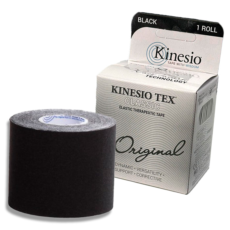 Kinesio Tex Classic Tape Nero - Rotolo Clinico 31,5 M X 5 Cm - Cerotto Elastico Sportivo Originale - Ipoallergenico, In Cotone