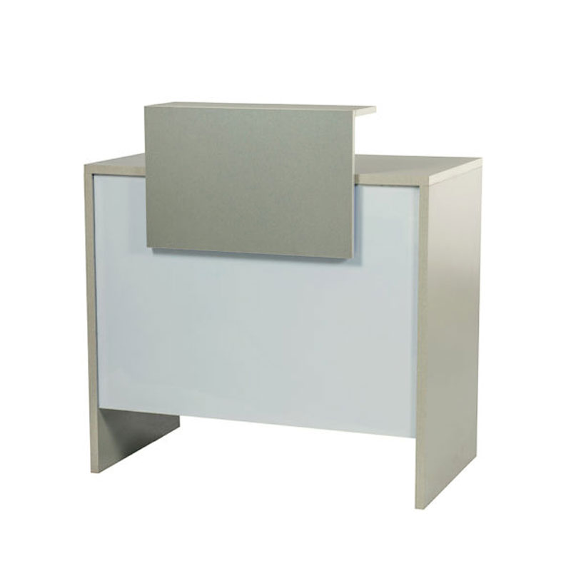 Banco Reception DEZAGCE 220x60x110 Cm | Con 6 Ripiani E Cassetto | Bianco E Pietra | Per Negozi E Uffici - Foto 9